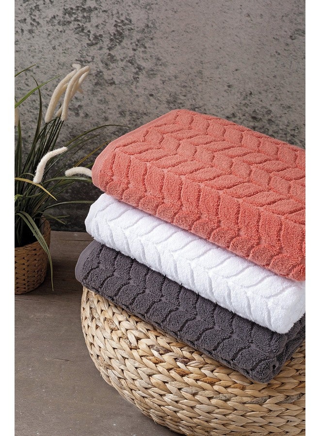 BAGNO MILANO BAGNO MILANO 100% Turkish Cotton Jacquard Luxury Towel Set - Quick Dry Non-GMO Ultra-Soft, Plush and Absorbent Luxury Durable Turkish Towels Set (Grey, 6 pcs Towel Set)  - Image 4