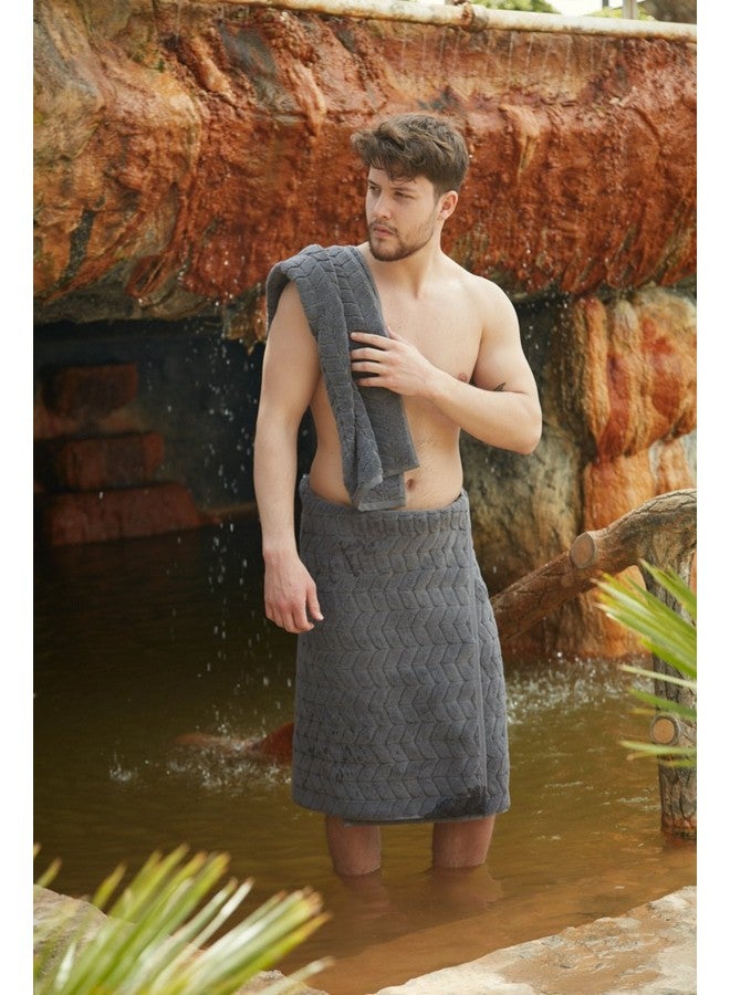 BAGNO MILANO BAGNO MILANO 100% Turkish Cotton Jacquard Luxury Towel Set - Quick Dry Non-GMO Ultra-Soft, Plush and Absorbent Luxury Durable Turkish Towels Set (Grey, 6 pcs Towel Set)  - Image 3