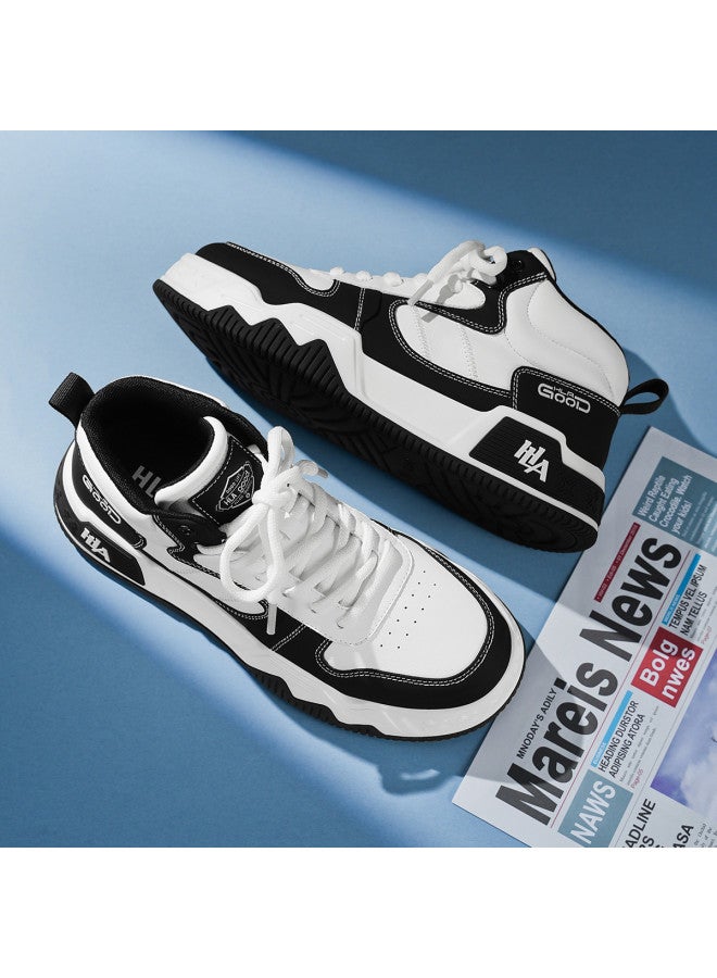 HLA Men's Sneakers, Classic Trendy Color-block Casual Shoes, Platform Sneakers With Mid-top Design For Men - Image 2