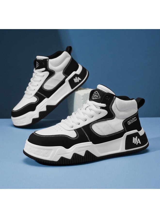 HLA Men's Sneakers, Classic Trendy Color-block Casual Shoes, Platform Sneakers With Mid-top Design For Men - Image 3