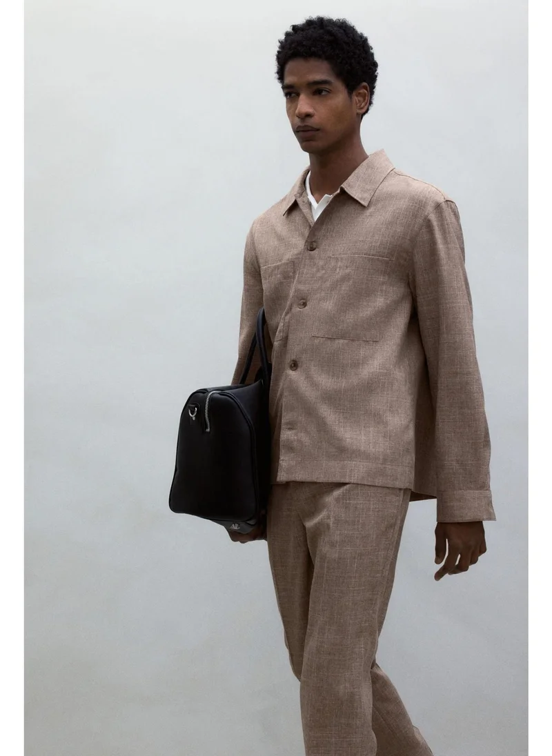H&M light brown Regular Fit Suit trousers for Men | Best Price UAE