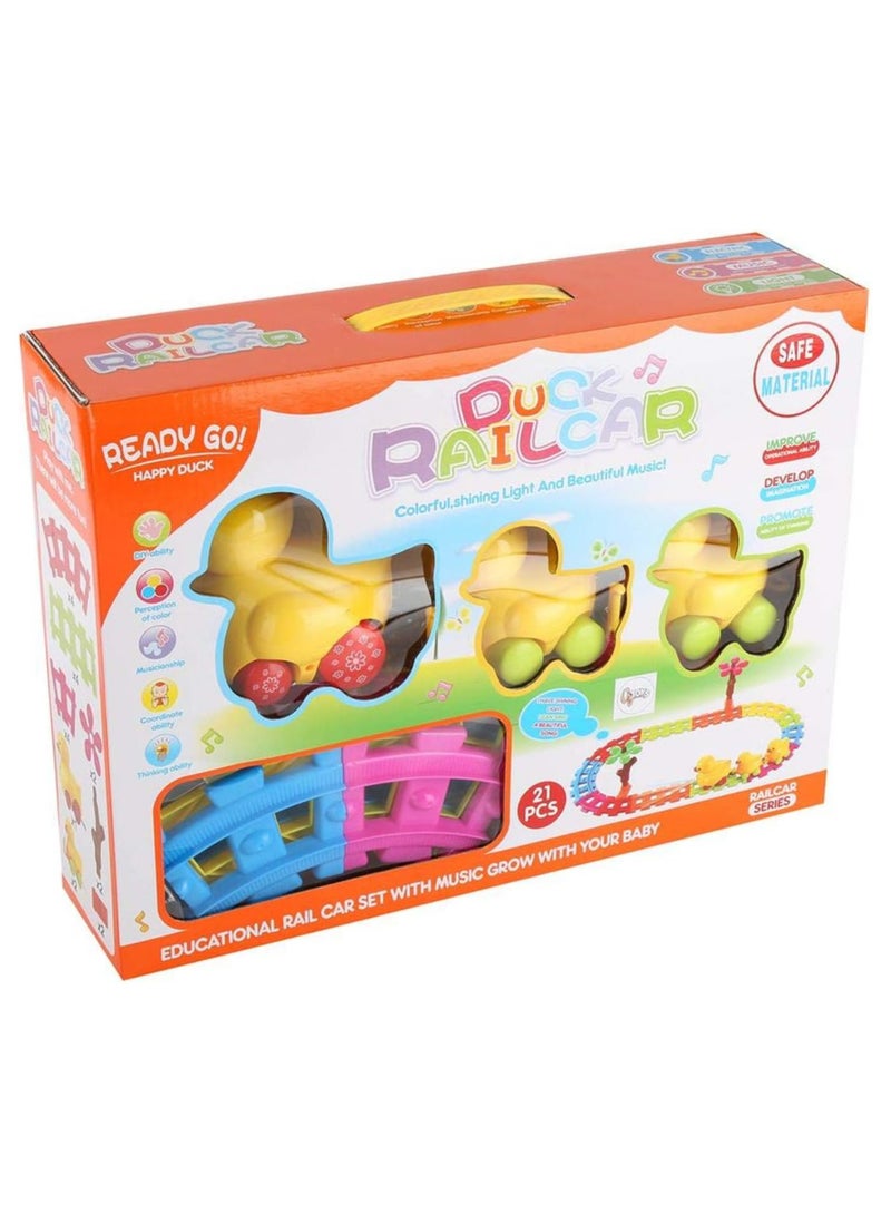 Duck train toy for children, age 3, multi-colour - Image 1