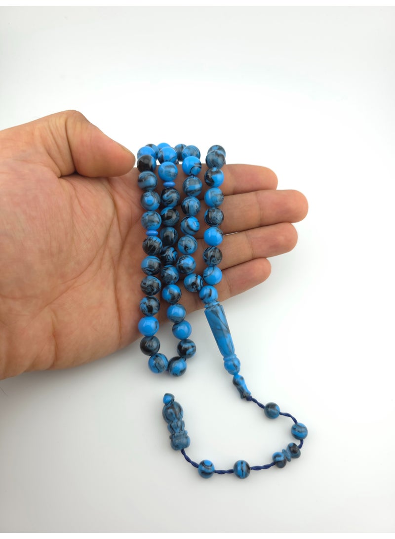 Kamins Collection Blue Turkish Amber Tasbih (Pouch Edition) - Image 3