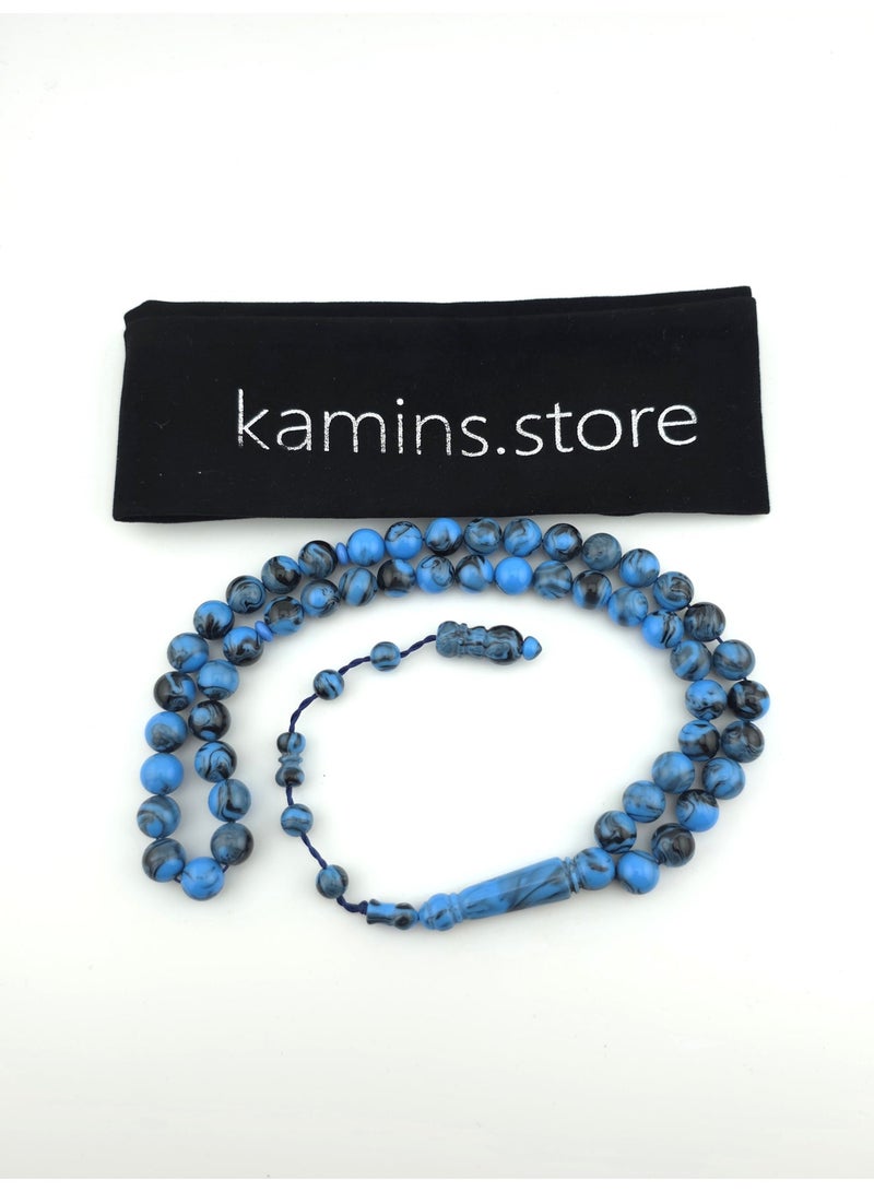 Kamins Collection Blue Turkish Amber Tasbih (Pouch Edition) - Image 1