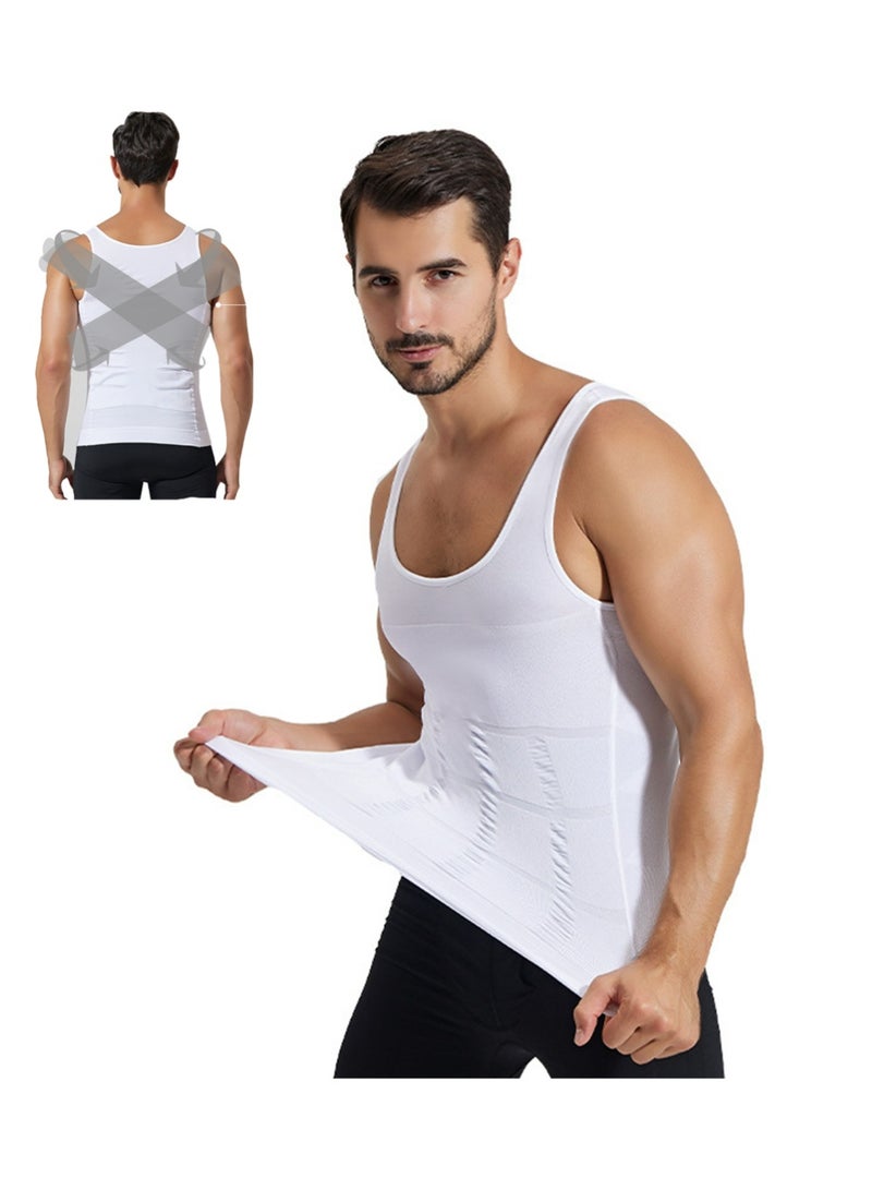 YOUGE Slimming Belt Body Shaper Vest For Men Shirt Abs Abdomen Slim - Image 1