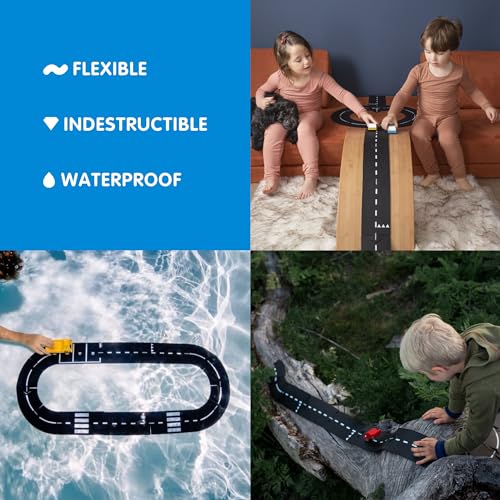 Waytoplay Expressway, 16 Piece Circuit for Toy Cars - Flexible, Indestructible, and Waterproof - Modular Car Tracks - Made in The Netherlands - Image 2