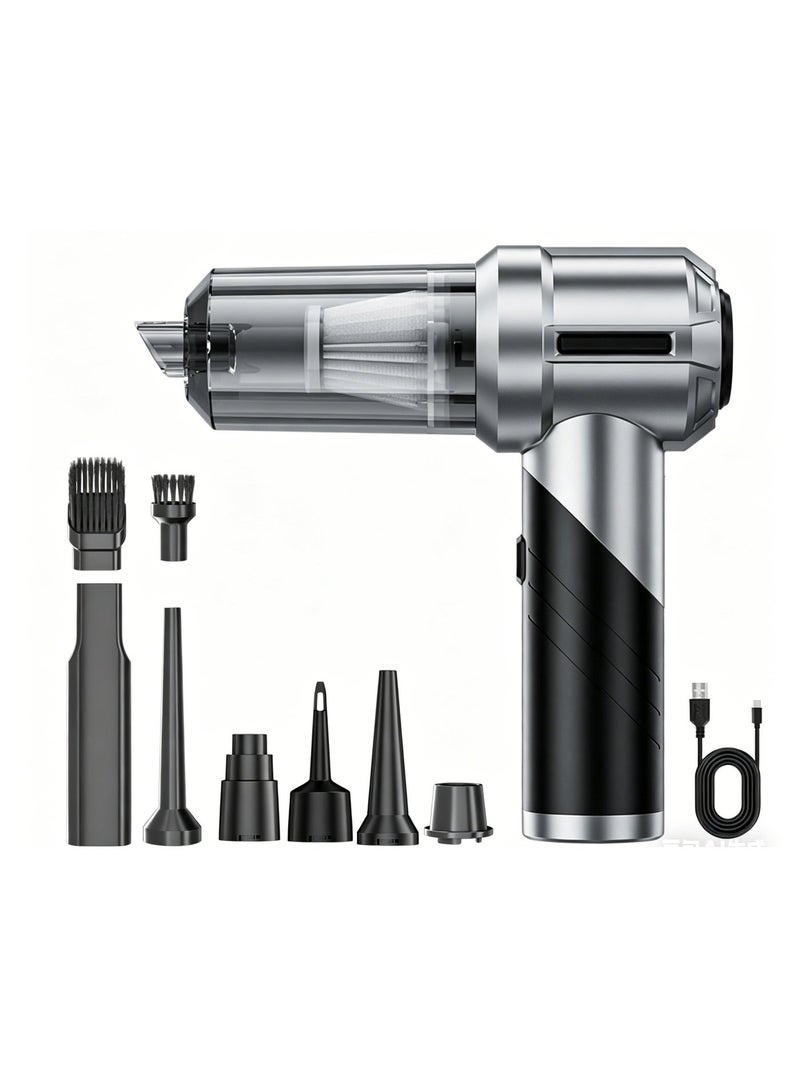 High Power Portable Wireless Cordless Mini Vacuum Cleaner for Car Home, 4-in-1 Compressed Duster Air Blower & Pump Hand Held Vacuum (Grey-black) - Image 5