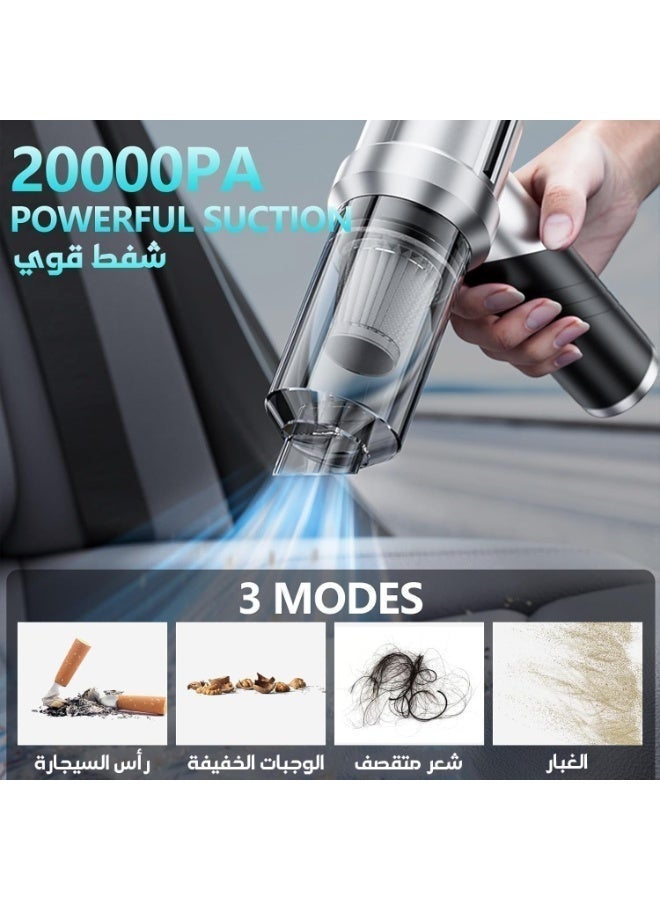 High Power Portable Wireless Cordless Mini Vacuum Cleaner for Car Home, 4-in-1 Compressed Duster Air Blower & Pump Hand Held Vacuum (Grey-black) - Image 2