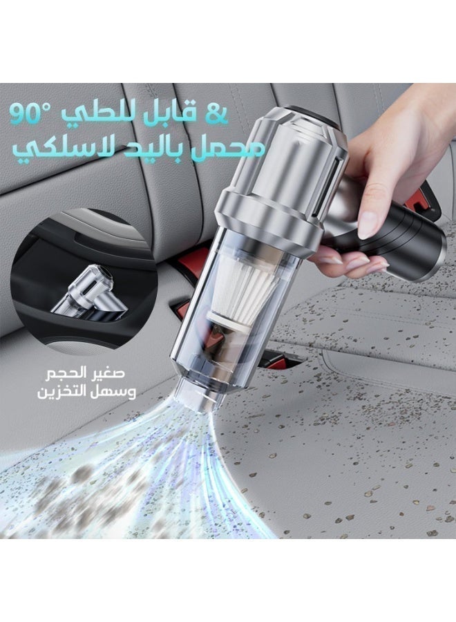 High Power Portable Wireless Cordless Mini Vacuum Cleaner for Car Home, 4-in-1 Compressed Duster Air Blower & Pump Hand Held Vacuum (Grey-black) - Image 1