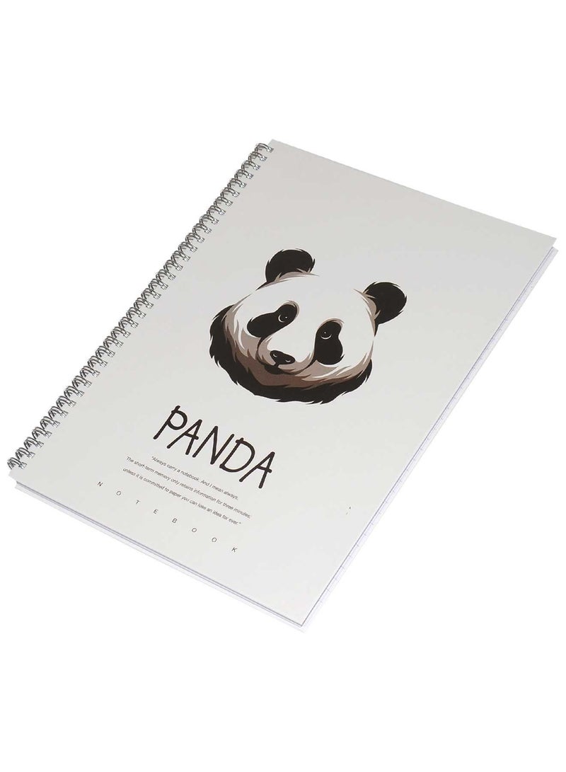 FIS 5 Pieces Spiral Hard Cover Notebook 96 Sheets A4 Panda Design - Image 3