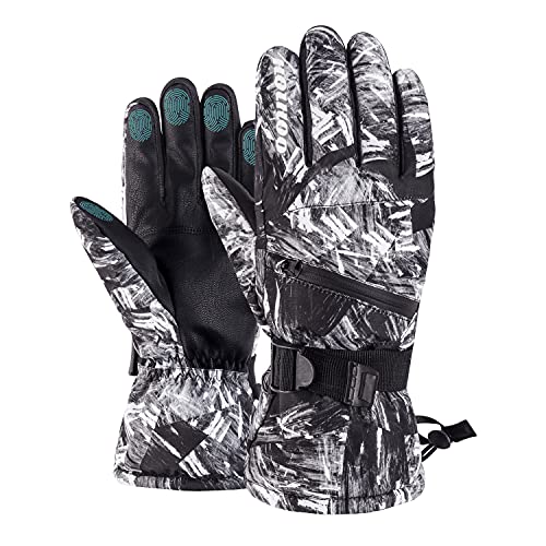 HOIHOO Ski Gloves, Waterproof Snow Gloves -30℉ Winter Gloves for Cold Weather Touchscreen Snowboard Glove Warm for Men Women (Black, Large) - Image 1