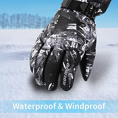 HOIHOO Ski Gloves, Waterproof Snow Gloves -30℉ Winter Gloves for Cold Weather Touchscreen Snowboard Glove Warm for Men Women (Black, Large) - Image 4