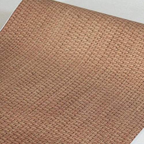 Yifely SimpleLife4U Light Brown Weave Wood Grain Contact Paper Self-Adhesive Shelf Liner Door Sticker 17.7 Inch by 9.8 - Image 1