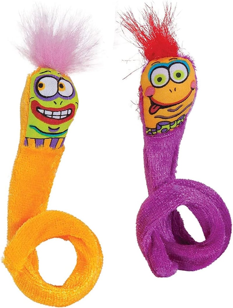 Doskocil Pet Mate Fat Cat Classic Springy Worms Toy - Colorful Cat Playtime Companions - Image 1