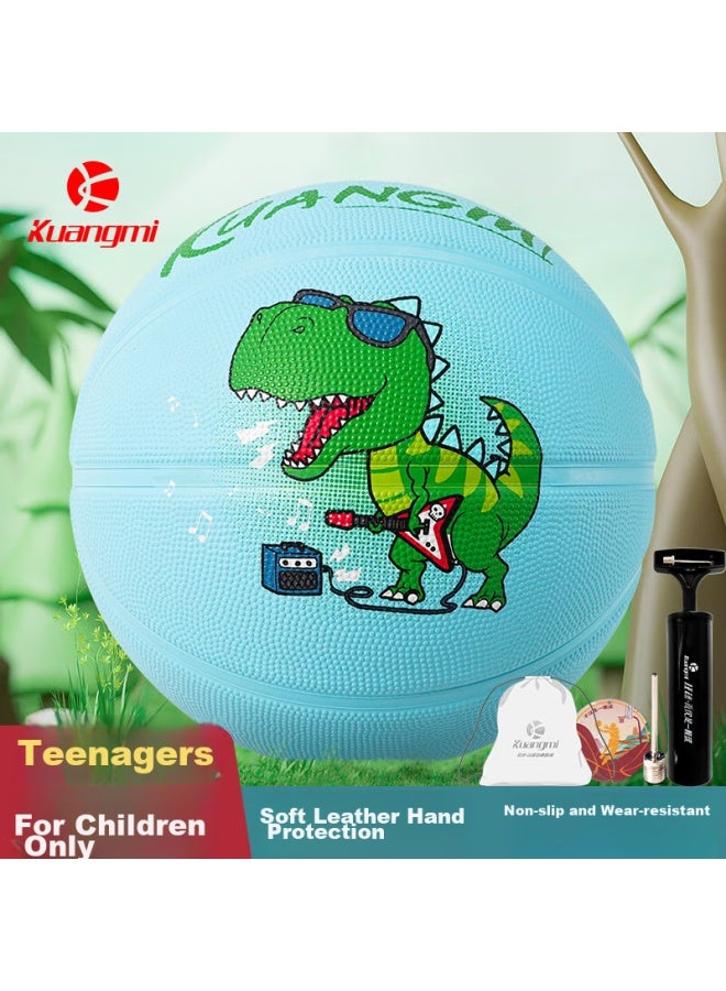 Kuangmi Basketball, Children's Dinosaur Rubber, Size 5, Wear-resistant, Non-slip, For Primary School Students, Teenagers, Boys And Girls, Gift, Training And Compeion Ball - Image 1