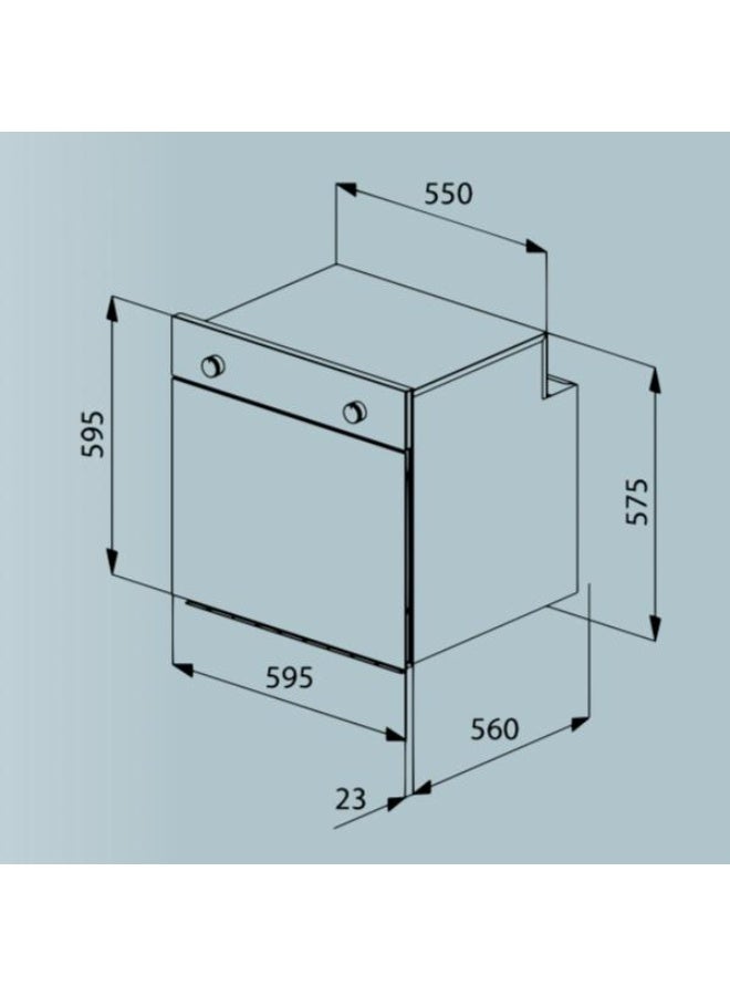 فينيس فرن غاز مدمج 60سم - 3مفتاح - مروحة تبريد - صمام أمان شواية الدجاج - اشعال ذاتي - Image 2