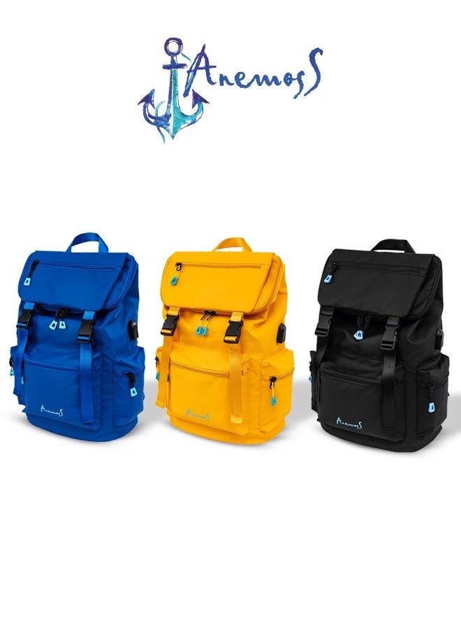 Anemoss - Anemoss Laptop Backpack, Waterproof Backpack for Women and Men, Work Bag with Laptop Compartment, 15 inch Laptop and Notebook, for Travel - Hiking, Navy Blue - Image 1