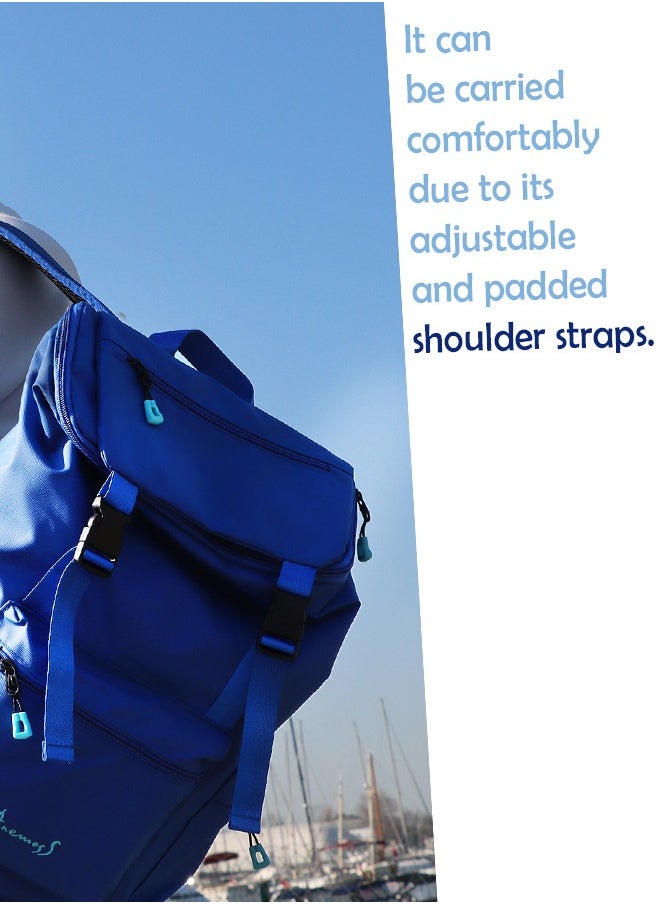Anemoss - Anemoss Laptop Backpack, Waterproof Backpack for Women and Men, Work Bag with Laptop Compartment, 15 inch Laptop and Notebook, for Travel - Hiking, Navy Blue - Image 1