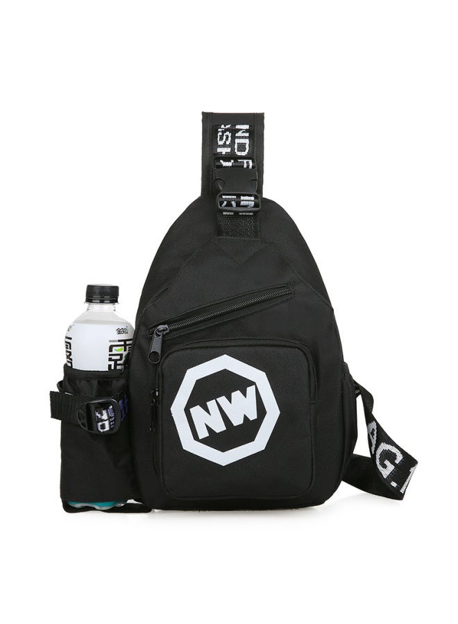 Boys And Girls Fashionable Children's Chest Bag Western Style Baby Shoulder Messenger Bag Children's Travel Light Water Bottle Bag Wholesale-Color:Black - Image 1