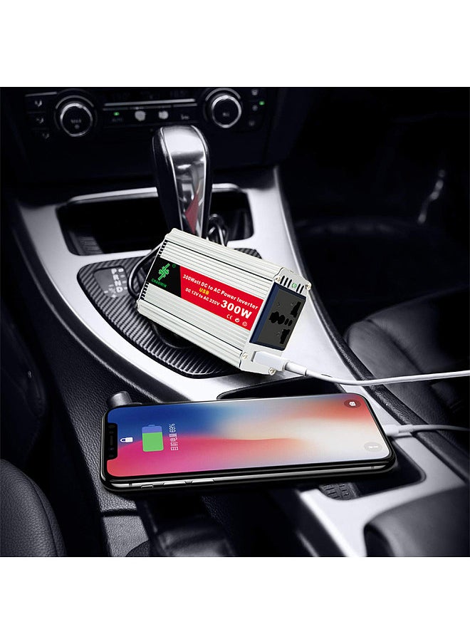 Generic Portable Inverter Car Power Inverters DC12Volt To AC220Volt Transformer 300W Car Power Converter USB Adapter Auto Inverters  - Image 3