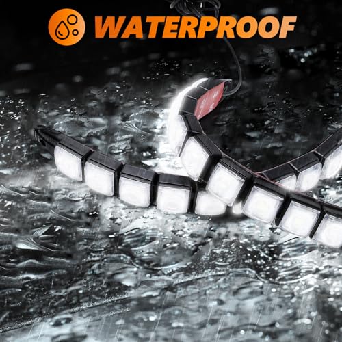 Wogomz 2PCS 9 LED Daytime Running Strip Lights, Bright 12V Car DRL Strip Light Kit, Flexible Spot Light Fog Lamp, Waterproof Vehicle Clearance Light Universal for Truck SUV Car - Image 4