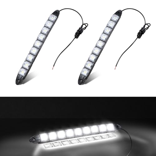 Wogomz 2PCS 9 LED Daytime Running Strip Lights, Bright 12V Car DRL Strip Light Kit, Flexible Spot Light Fog Lamp, Waterproof Vehicle Clearance Light Universal for Truck SUV Car - Image 1