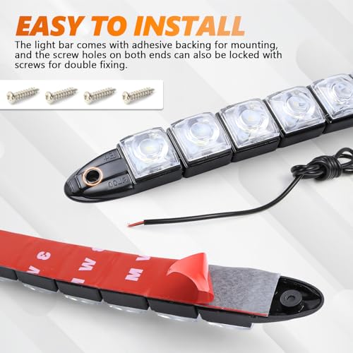 Wogomz 2PCS 9 LED Daytime Running Strip Lights, Bright 12V Car DRL Strip Light Kit, Flexible Spot Light Fog Lamp, Waterproof Vehicle Clearance Light Universal for Truck SUV Car - Image 5