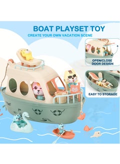 Y&D Toddler Pet Pretend Play Set Boat Baby Toy, Cat Toy for Girls and Boys, , 31Pcs Sailing Kitten Figurines, Kids Gifts 3 4 5 6 7 8 9 STEM Educational Interactive Birthday Gift  - Image 5