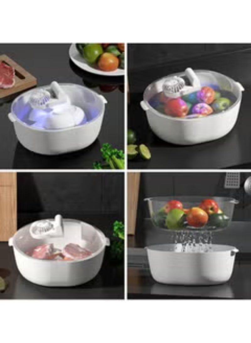 Generic - 4 in 1 Defrosting Tray for Frozen Meat Fast Thawing Plate Board Meat Defroster with Dual-Layer Draining Basket Airtight Food Preservation and thawing Machine for Frozen Meat Chicken Fish Steak - Image 1