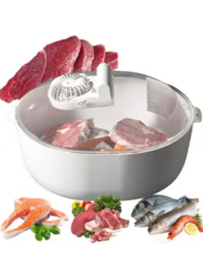 Generic - 4 in 1 Defrosting Tray for Frozen Meat Fast Thawing Plate Board Meat Defroster with Dual-Layer Draining Basket Airtight Food Preservation and thawing Machine for Frozen Meat Chicken Fish Steak - Image 1