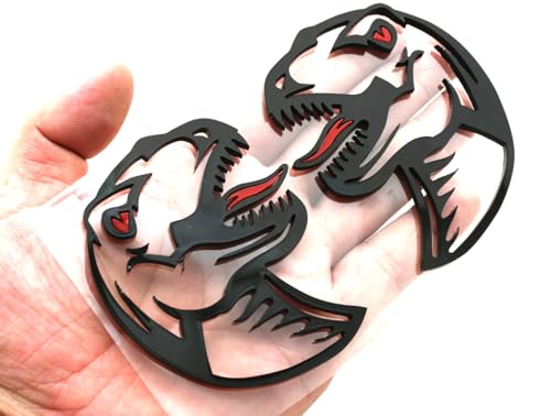 DecalRoom Pair New Velociraptor 3D Badge Emblems Right Left Decals Sticker Replacement for Raptor Universal Truck SUV Side Rear Front Hood Trunk Door Motorcycle Black Red - Image 3