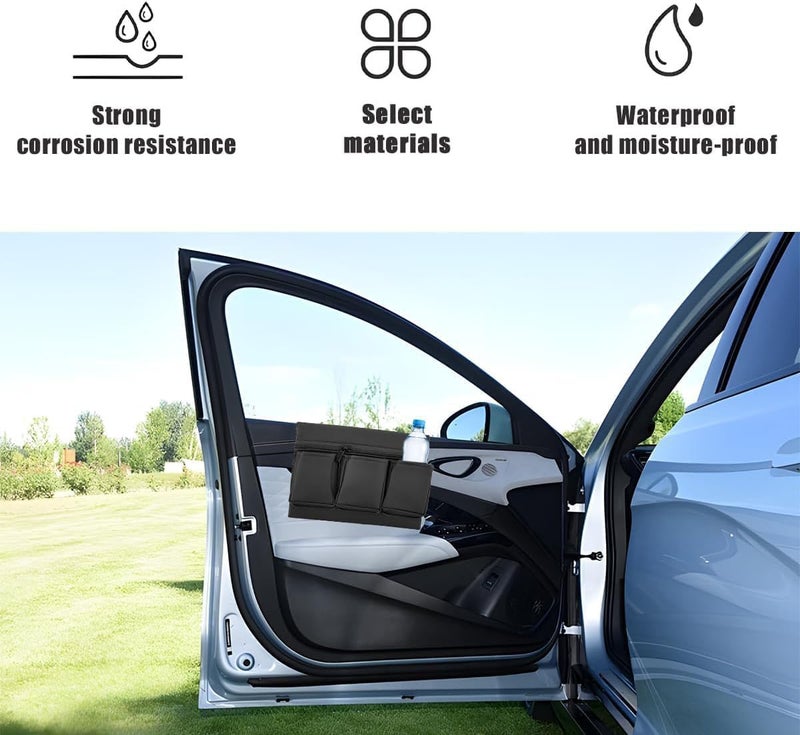 Odluzy Car Armrest Box Storage Bag - Multifunctional Leather Organizer for Most Cars, Black - Image 4