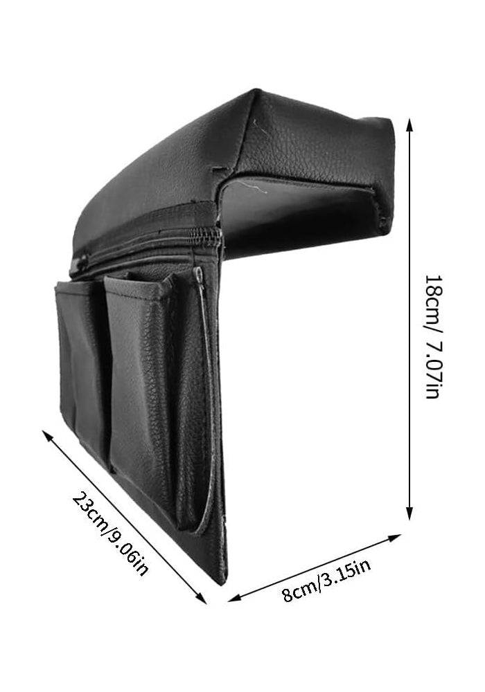 Odluzy Car Armrest Box Storage Bag - Multifunctional Leather Organizer for Most Cars, Black - Image 2