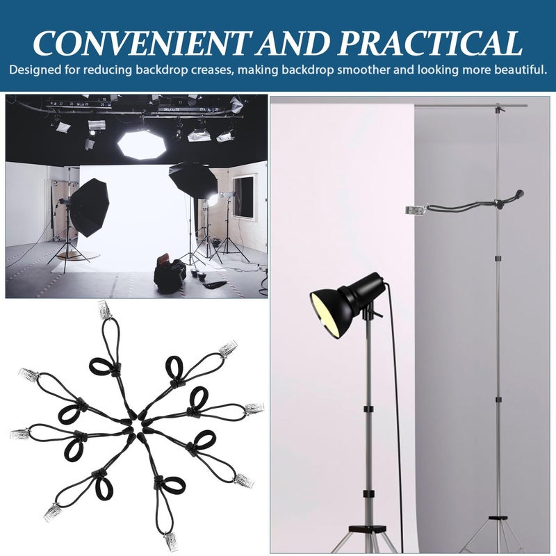 8 Pcs Heavy Duty Background Cloth Clamps For Photo Studio Support Equipment Black - Image 5