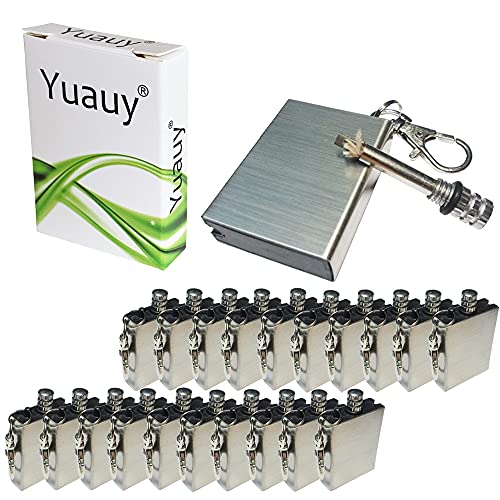 Yuauy 20 Pcs Emergency Hiking Survival Camping Fire Starter Flint Metal Match Lighter Matchbox Fire Starter for Camping Outdoor - Image 1