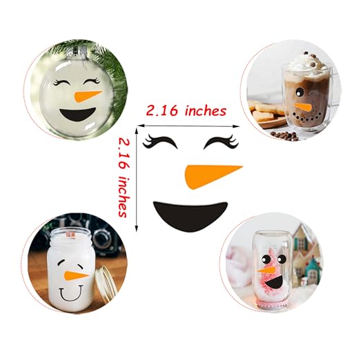 Acoavo Cute Snowman Face Stickers 32pcs Small Snowman Wall Decals Vinyl Snowman Faces Cup Stickers,Christmas Stickers for Snowman Face - Image 3