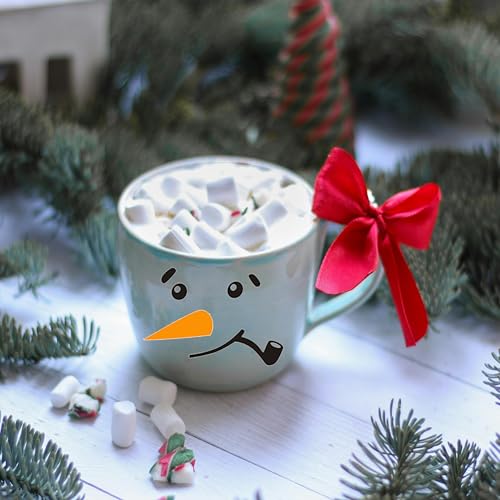 Acoavo Cute Snowman Face Stickers 32pcs Small Snowman Wall Decals Vinyl Snowman Faces Cup Stickers,Christmas Stickers for Snowman Face - Image 5