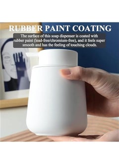 HOOKOR 13oz Soap Dispenser Ceramic with Easy-to-Press Pump Hand Lotion Dispenser for Shampoo Bathroom Kitchen (Foam-White)  - Image 2