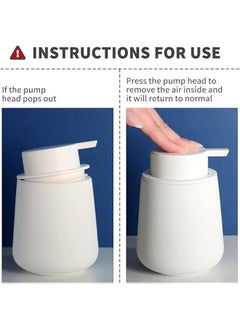 HOOKOR 13oz Soap Dispenser Ceramic with Easy-to-Press Pump Hand Lotion Dispenser for Shampoo Bathroom Kitchen (Foam-White)  - Image 5