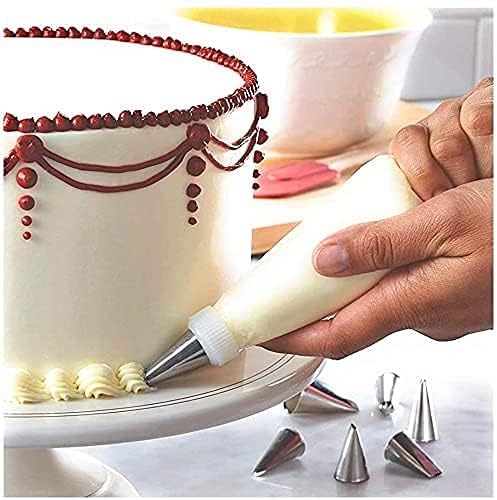 CASA AZUL Complete Cake Decorating Combo Set 360 Rotating Cake Turntable Professional Icing Spatulas 12Piece Cake Decorating Nozzle Set Piping Bags Dough Scrapers Perfect for Baking - Image 3