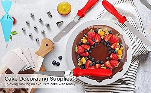 CASA AZUL Complete Cake Decorating Combo Set 360 Rotating Cake Turntable Professional Icing Spatulas 12Piece Cake Decorating Nozzle Set Piping Bags Dough Scrapers Perfect for Baking - Image 5
