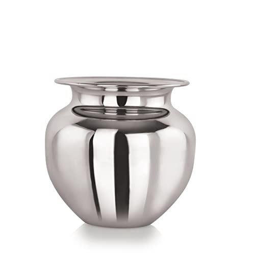 Priya Stainless Steel Heavy Lota (Pooja Lota 625ml) – 1 Piece, Silver | Traditional Water Pot for Pooja, Temple & Daily Use | Rust-Resistant, Durable & Easy to Clean | Indian Design Vessel - Image 1