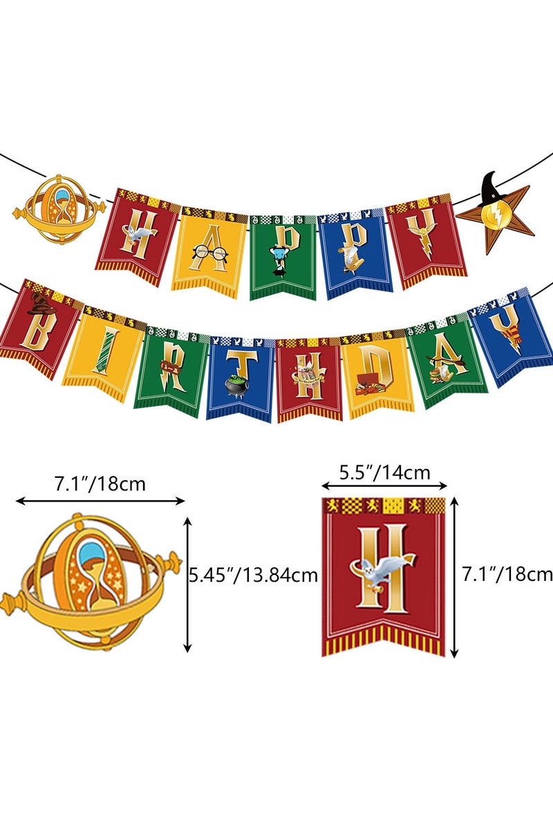 bbet Harry Potter themed Happy Birthday decorations, Latex balloon, Cake topper, Themed Banner for Children's Birthday Supplies - Image 2
