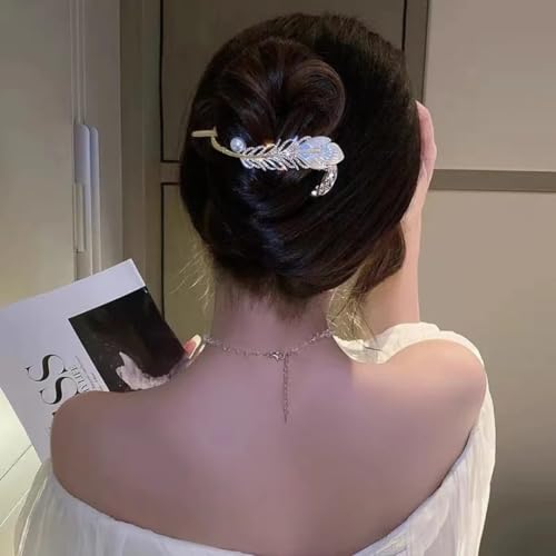Dartler Modern Hair Clutcher For Women | Stylish Hair Claws For Girls | Trendy Alloy Metal Clips | Premium & Fashionable Girls Hairs Accessories | Suitable In Various Occasions (Sweet Feather) - Image 1