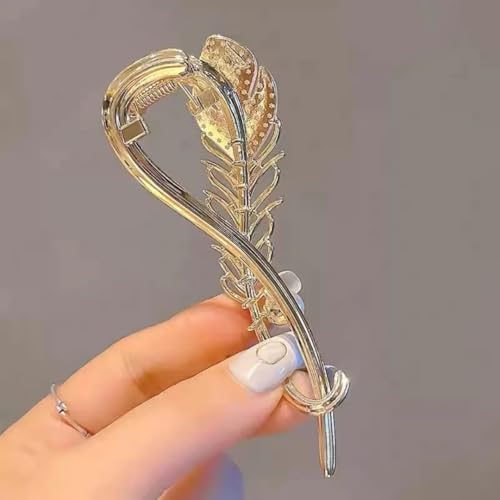 Dartler Modern Hair Clutcher For Women | Stylish Hair Claws For Girls | Trendy Alloy Metal Clips | Premium & Fashionable Girls Hairs Accessories | Suitable In Various Occasions (Sweet Feather) - Image 4