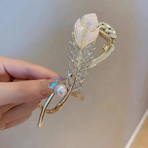 Dartler Modern Hair Clutcher For Women | Stylish Hair Claws For Girls | Trendy Alloy Metal Clips | Premium & Fashionable Girls Hairs Accessories | Suitable In Various Occasions (Sweet Feather) - Image 3