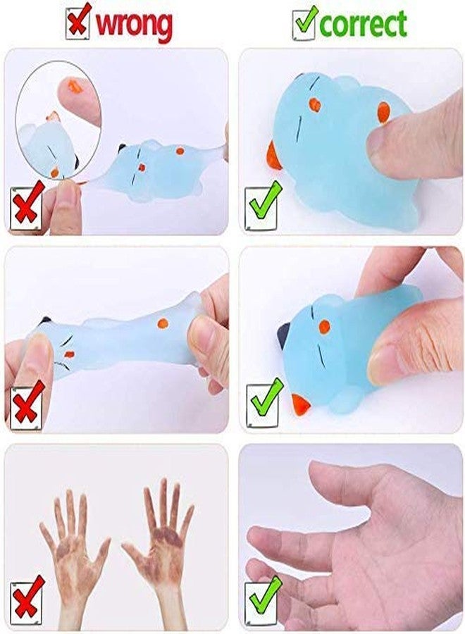 LEEHUR 2nd Generation 20pcs Mochi Glitter Squishies Animals Toys Kids Party Favor Glow in The Darkness Squeeze Squishy Kawaii Sensory Stress Anxiety Reliever - Image 5