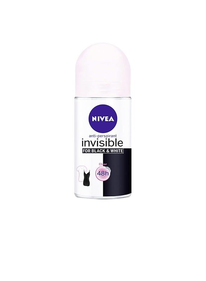 Nivea Black & White Invisible Deo Rollon 50 Ml - Image 1