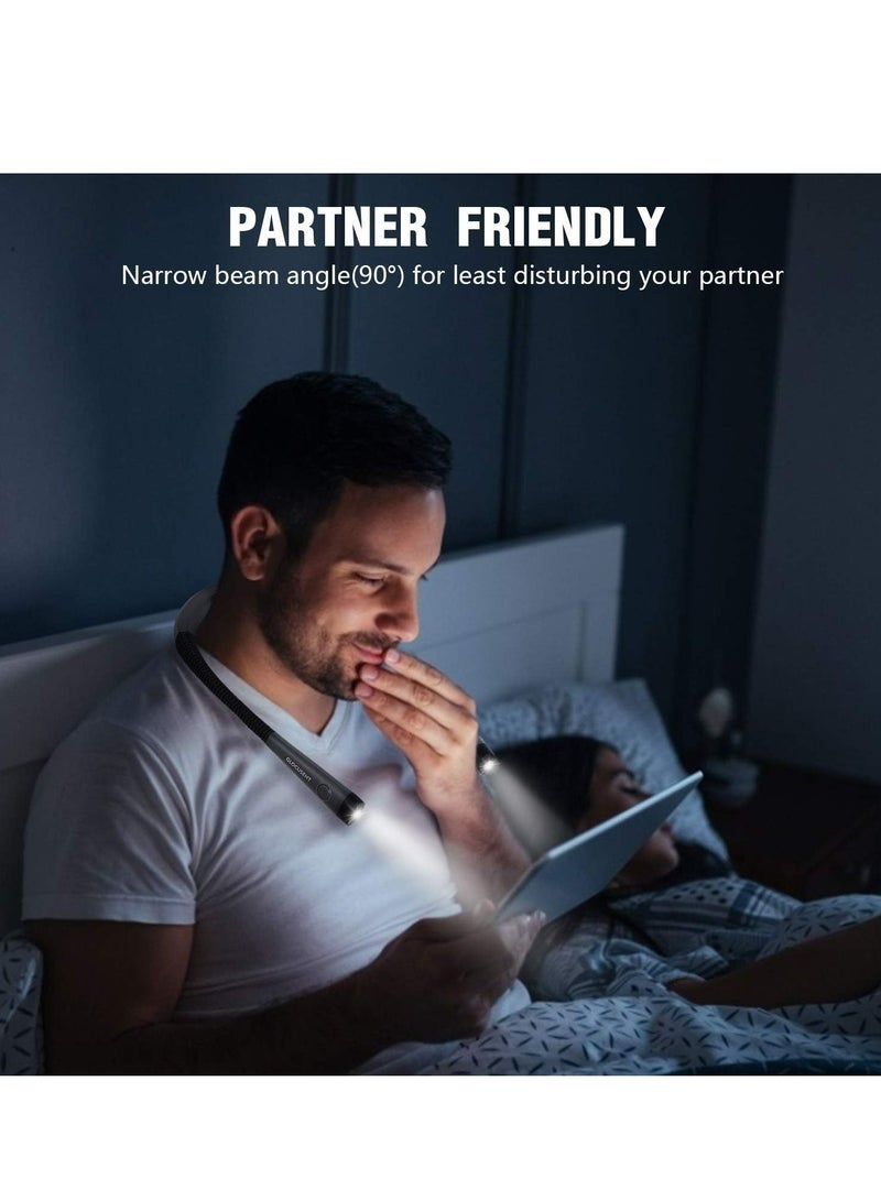 Arabest مصباح قراءة عنق ED، مصباح كتاب للقراءة في السرير، 3 ألوان، 6 مستويات سطوع، أذرع قابلة للانحناء، قابلة لإعادة الشحن، تدوم طويلاً، مثالي للقراءة، والحياكة، والتخييم، والإصلاح - Image 2