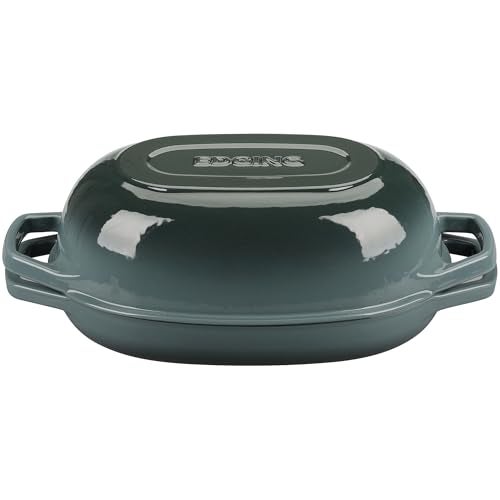 EDGING CASTING Enameled Cast Iron Oval Dutch Oven Pot with Lid, Dutch Oven for Sourdough Bread Baking, Bread Oven, Bread Dutch Oven, Oval Bread Pan, 5qt, Slateblue - Image 4